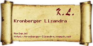 Kronberger Lizandra névjegykártya